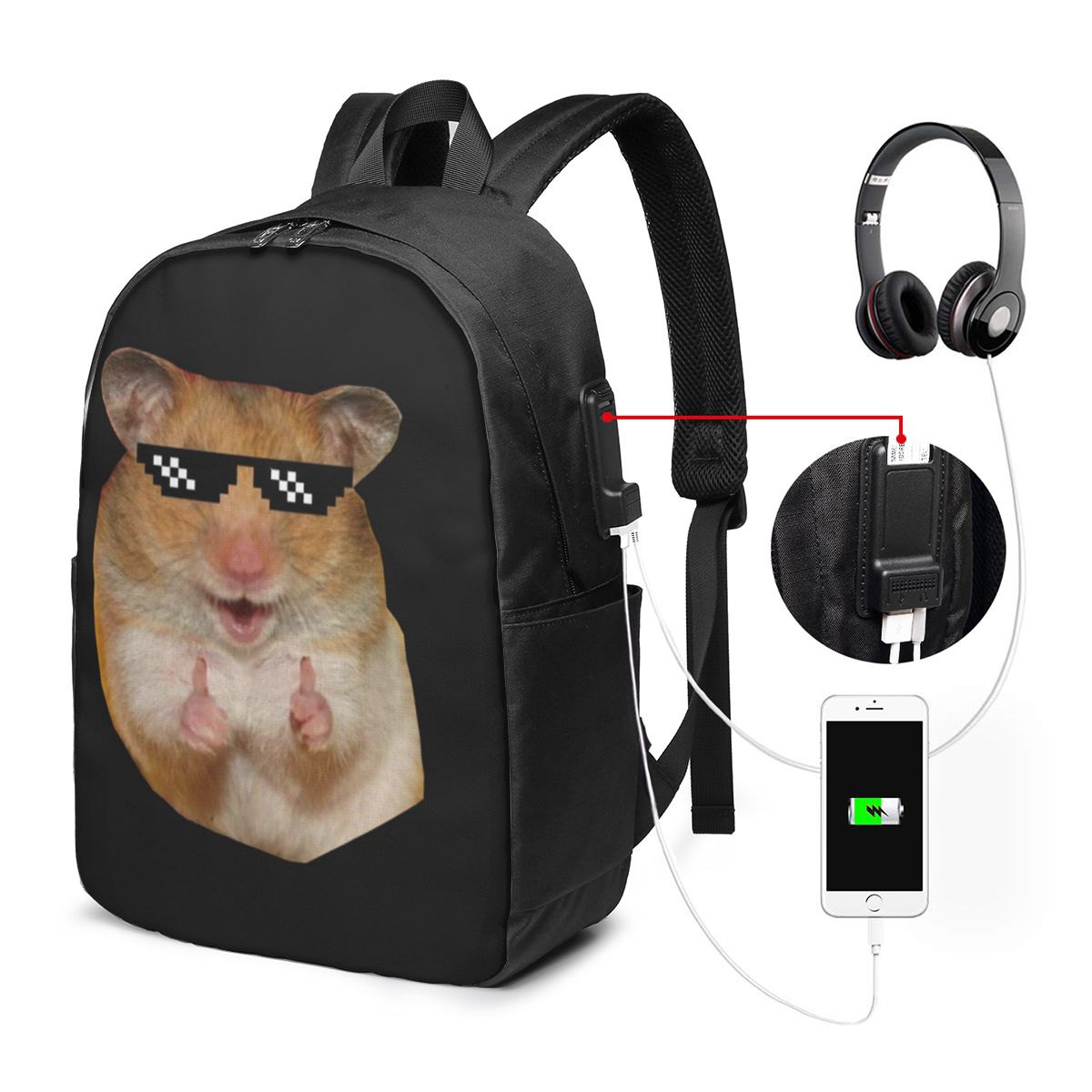 Womens Backpack - Tas Ransel Hamster Lucu Tas Notebook