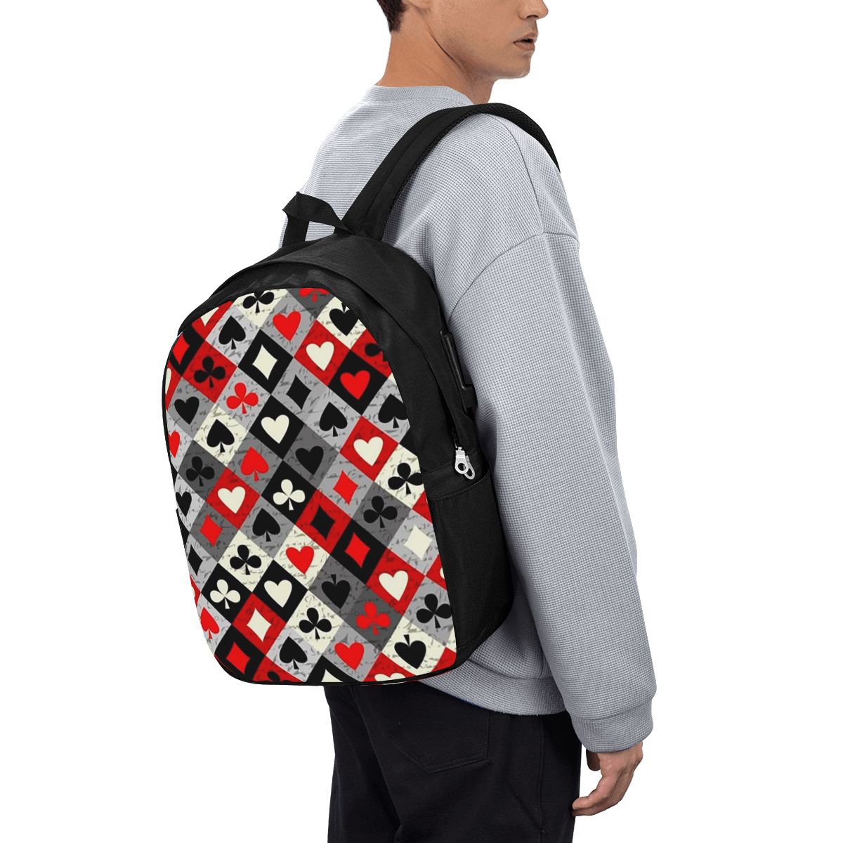 Womens Backpack - Tas Ransel Motif Kartu Poker, Tas