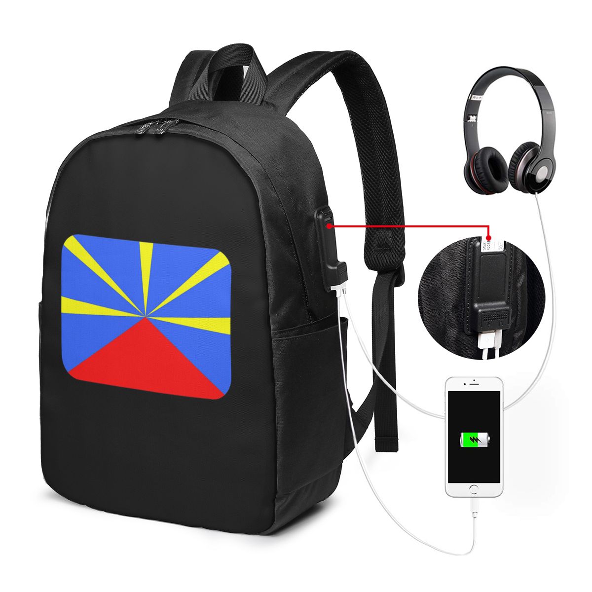 Womens Backpack - 974 Tas Ransel Bendera Pulau Reunion