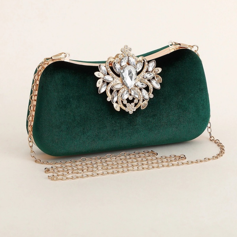 Tas Clutch Beludru Hijau Tua T - Women Bags Green ulasan dan harga