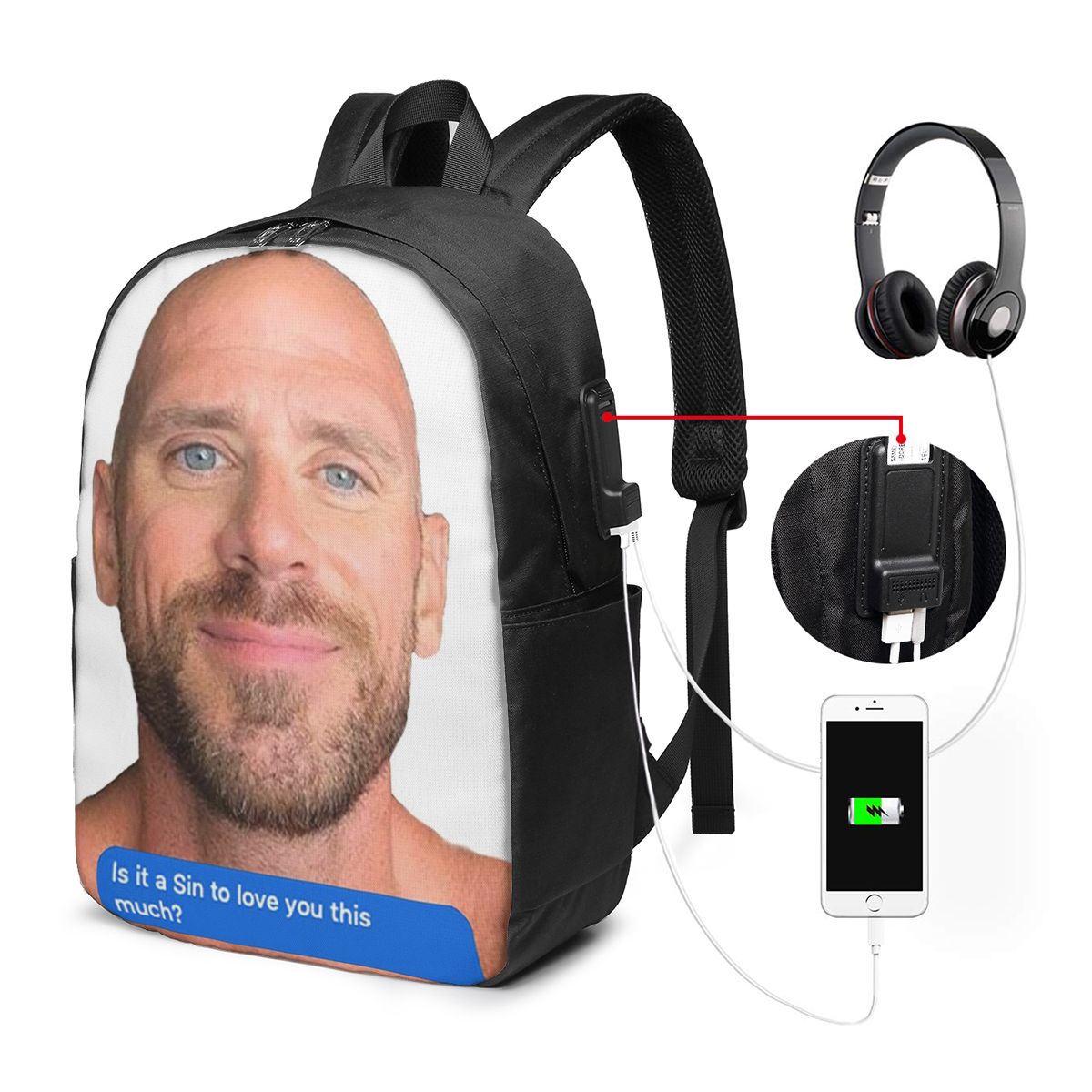 Johnny Sins Flirty Text Bubble - Womens Backpack ulasan dan harga