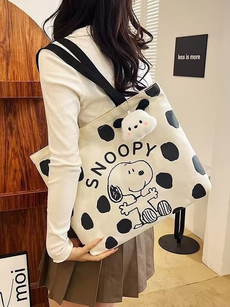 Tas Bahu Kanvas Kartun Snoopy  - Women Bags Medium Size ulasan dan harga