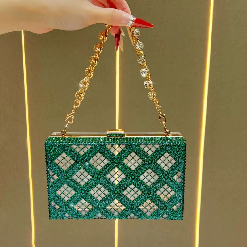 Tas Clutch Kotak Keras Berwarn - Women Bags Green ulasan dan harga