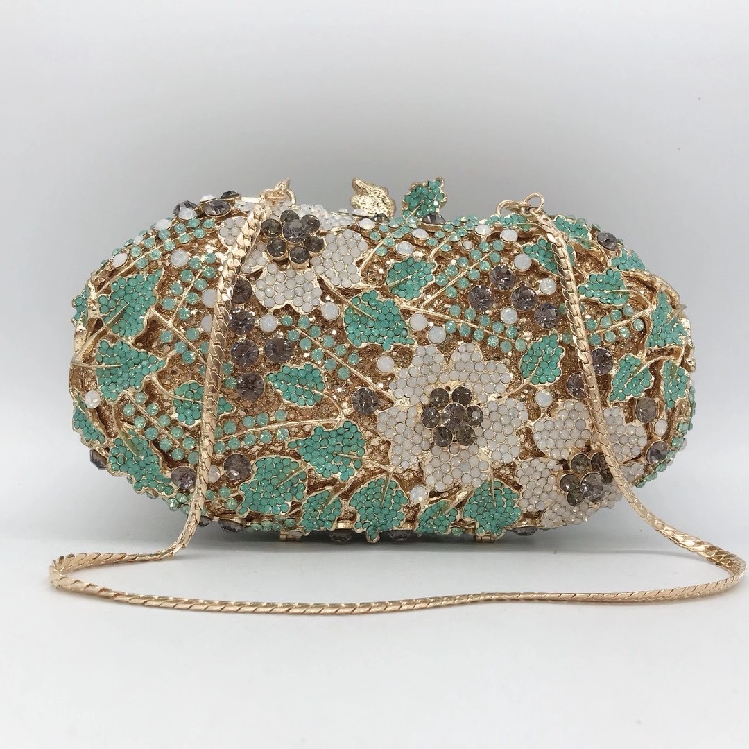 Dompet Malam Clutch Kristal Hi - Women Bags Green ulasan dan harga